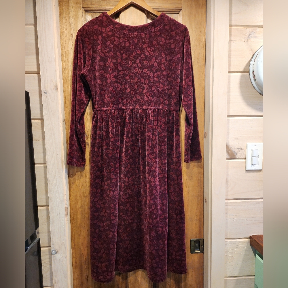 Vintage L.L. Bean Long Sleeve Velvet Dress - Picture 4 of 5